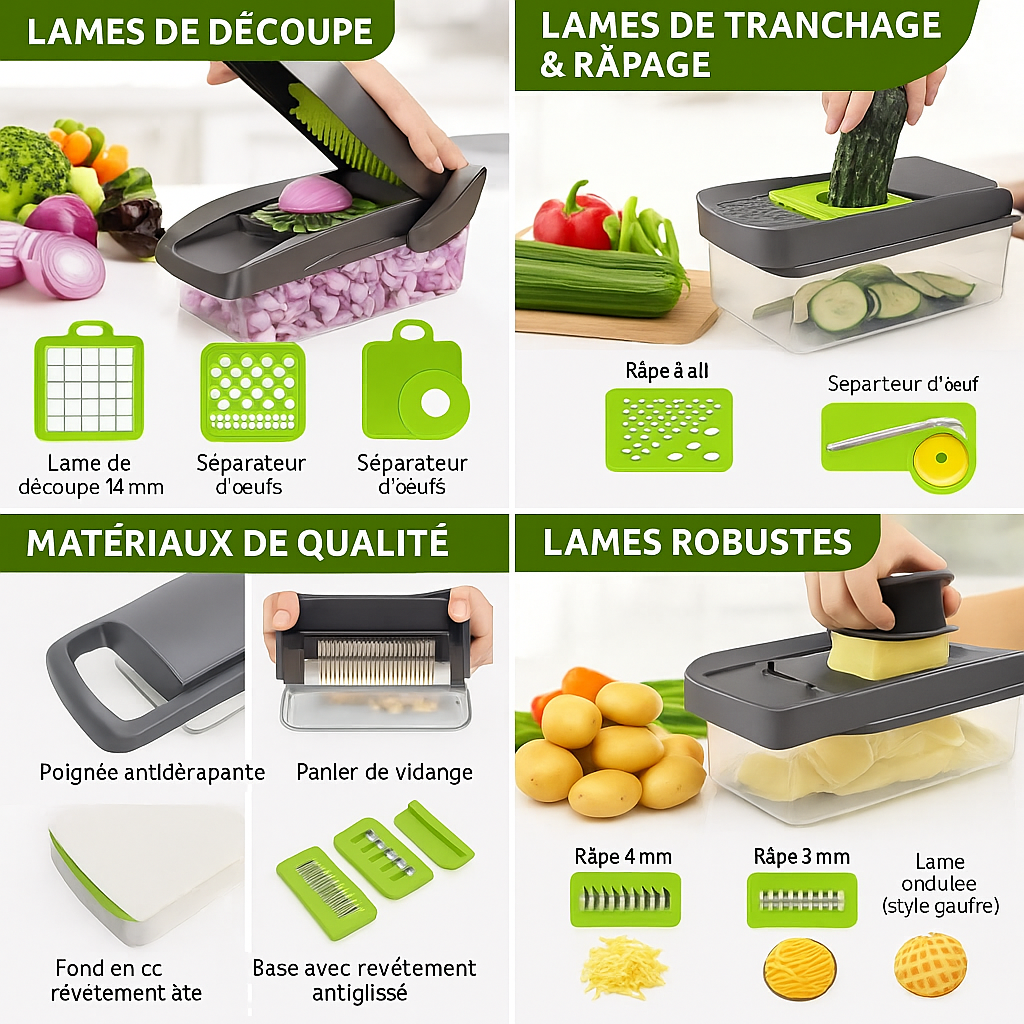 MultiCut | Coupe-légumes multifonction 12-en-1
