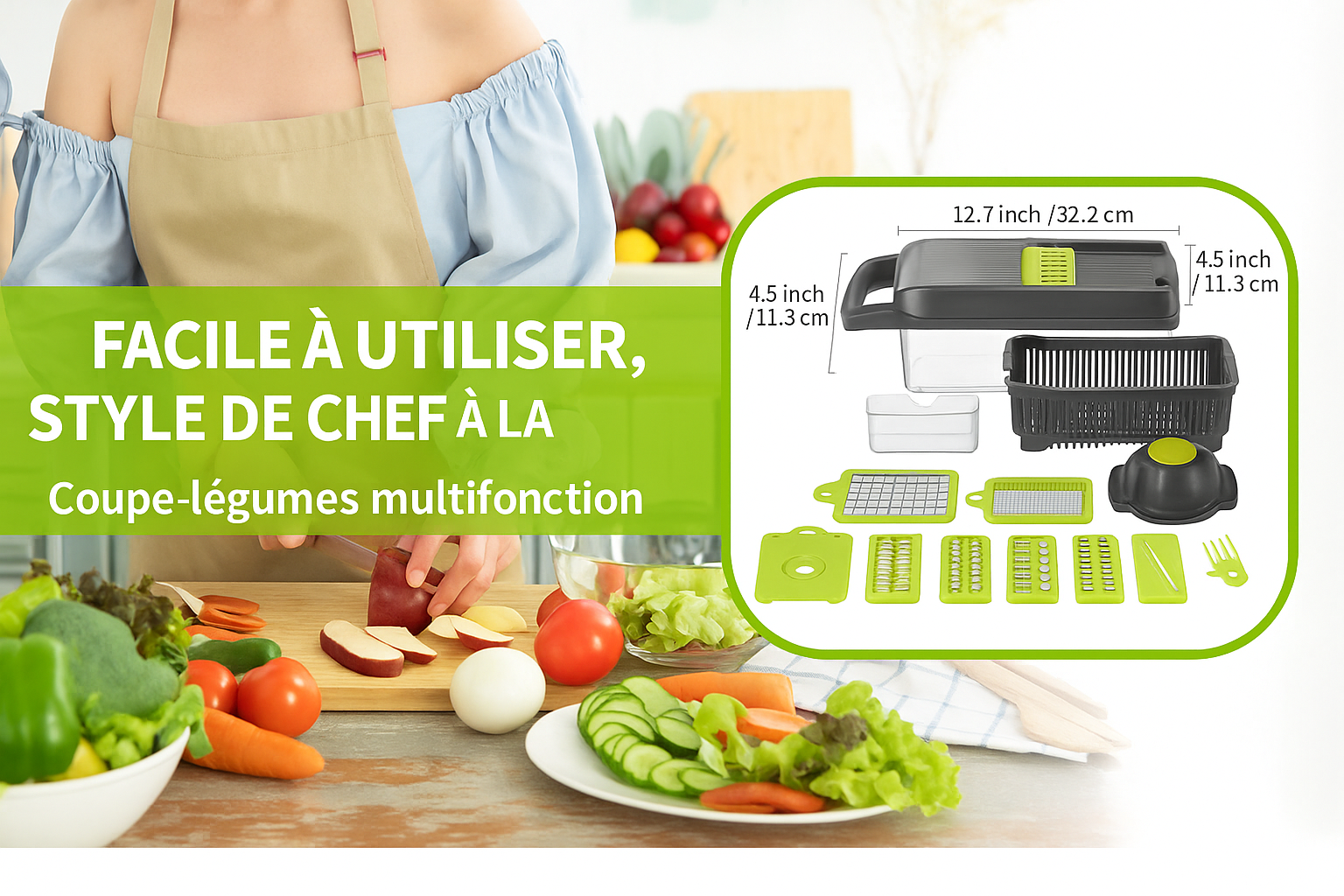 MultiCut | Coupe-légumes multifonction 12-en-1